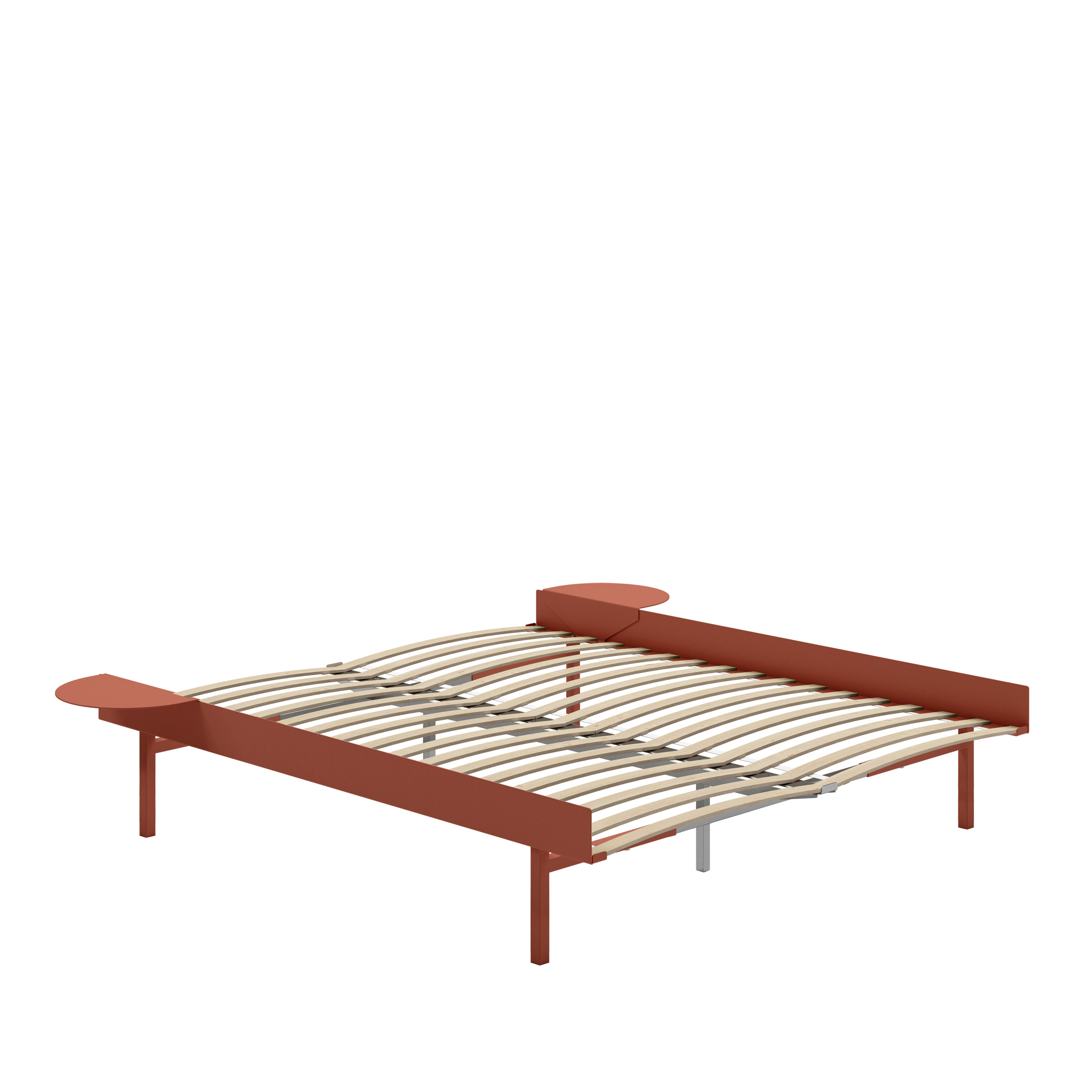 MOEBE // BETT 160 CM (TALL) - TERRACOTTA| LATTENROST | 2x ABLAGEN