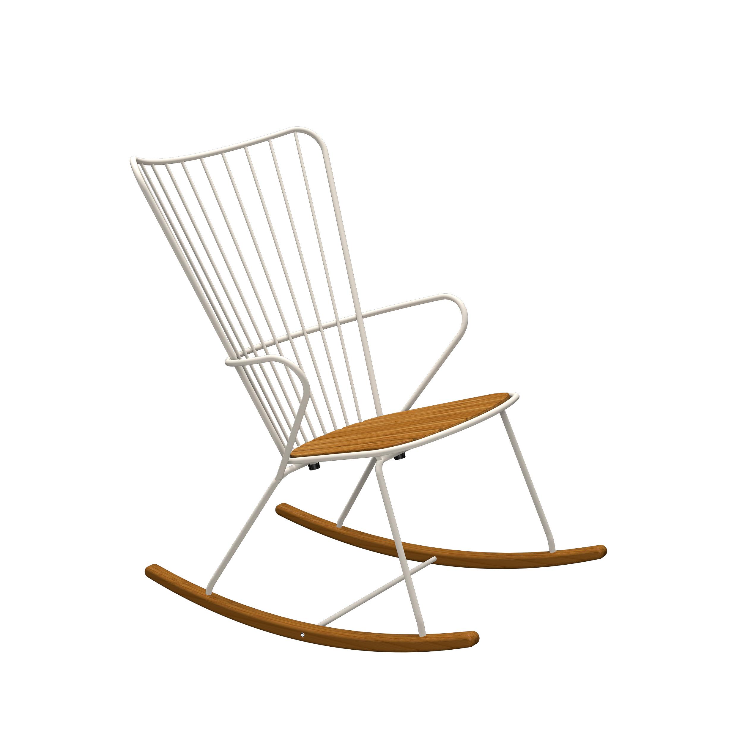 Houe // PAON Rocking Chair - Seat bamboo, White