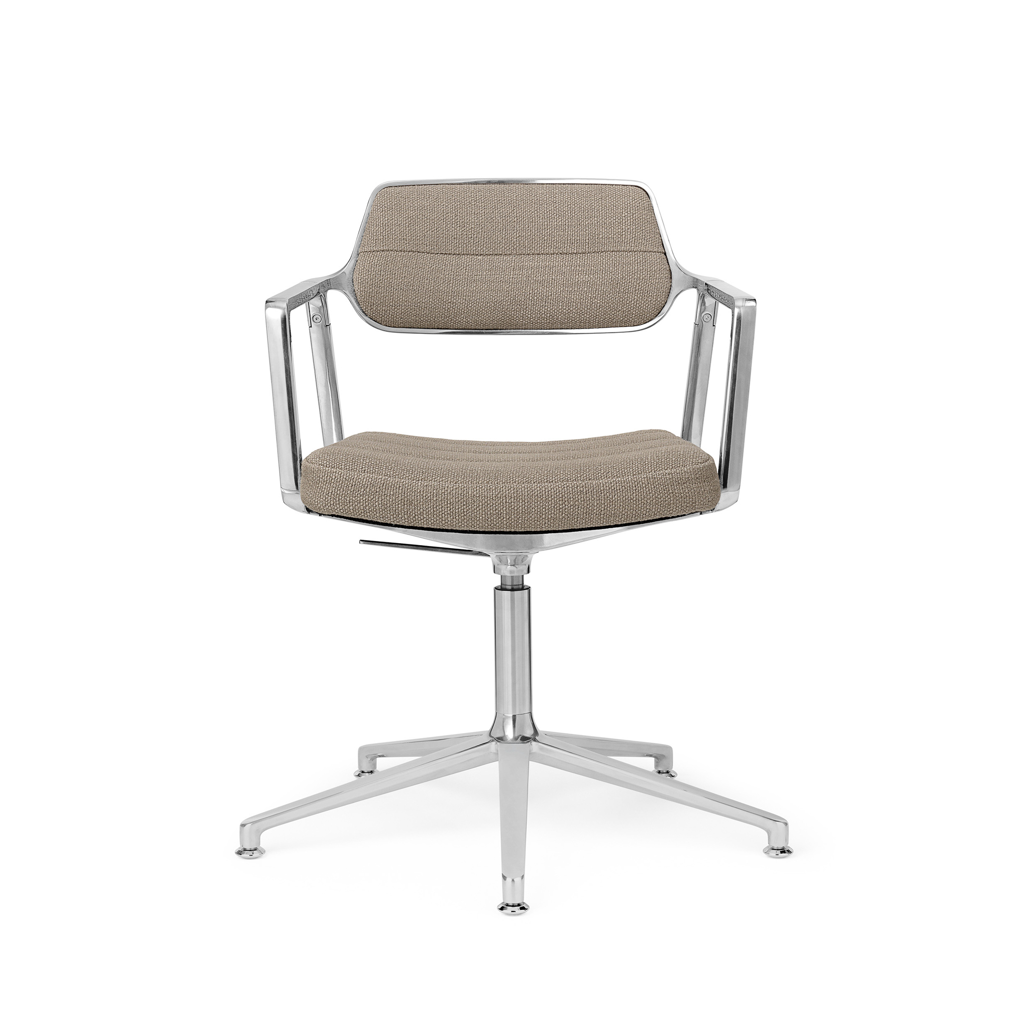 VIPP 453 // SWIVEL CHAIR WITH GLIDERS - POL. FRAME, TEXTIL SAND