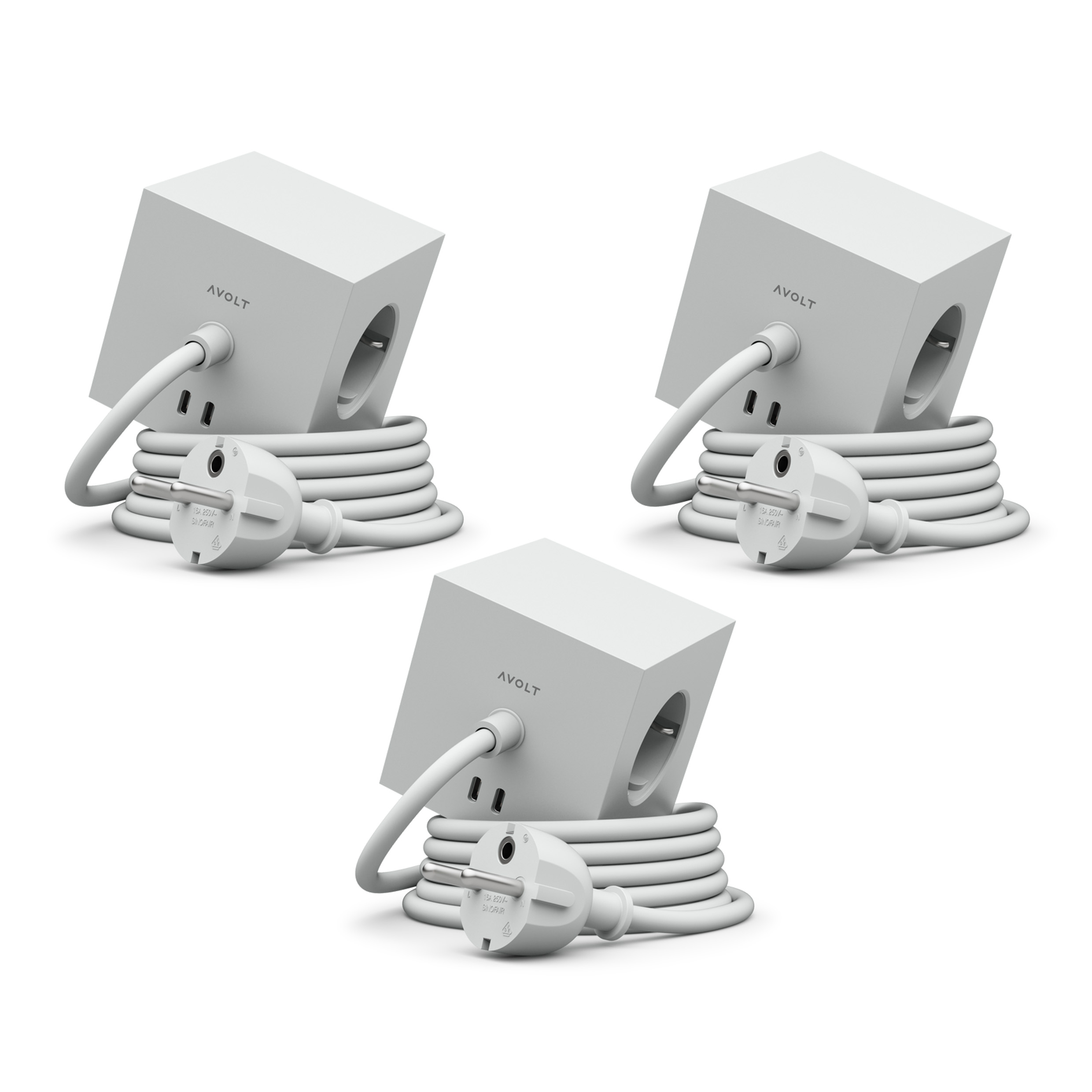 AVOLT // SQUARE 1 - STECKDOSENADAPTER USB-C MAGNET 3M | 3ER-SET