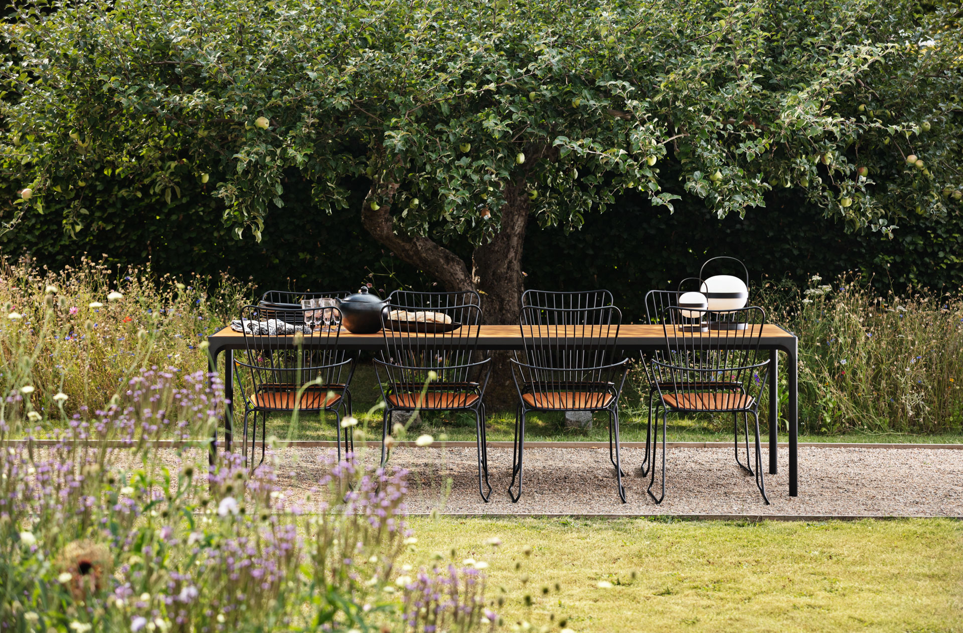 Houe // FOUR Table - Outdoor table, 270x90cm, bamboo, black