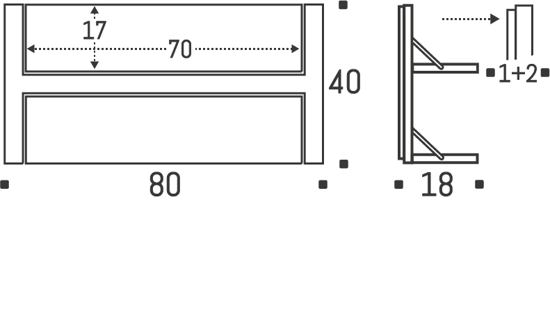 AMBIVALENZ // FLÄPPS - REGAL | 80X40-2 | WEISS