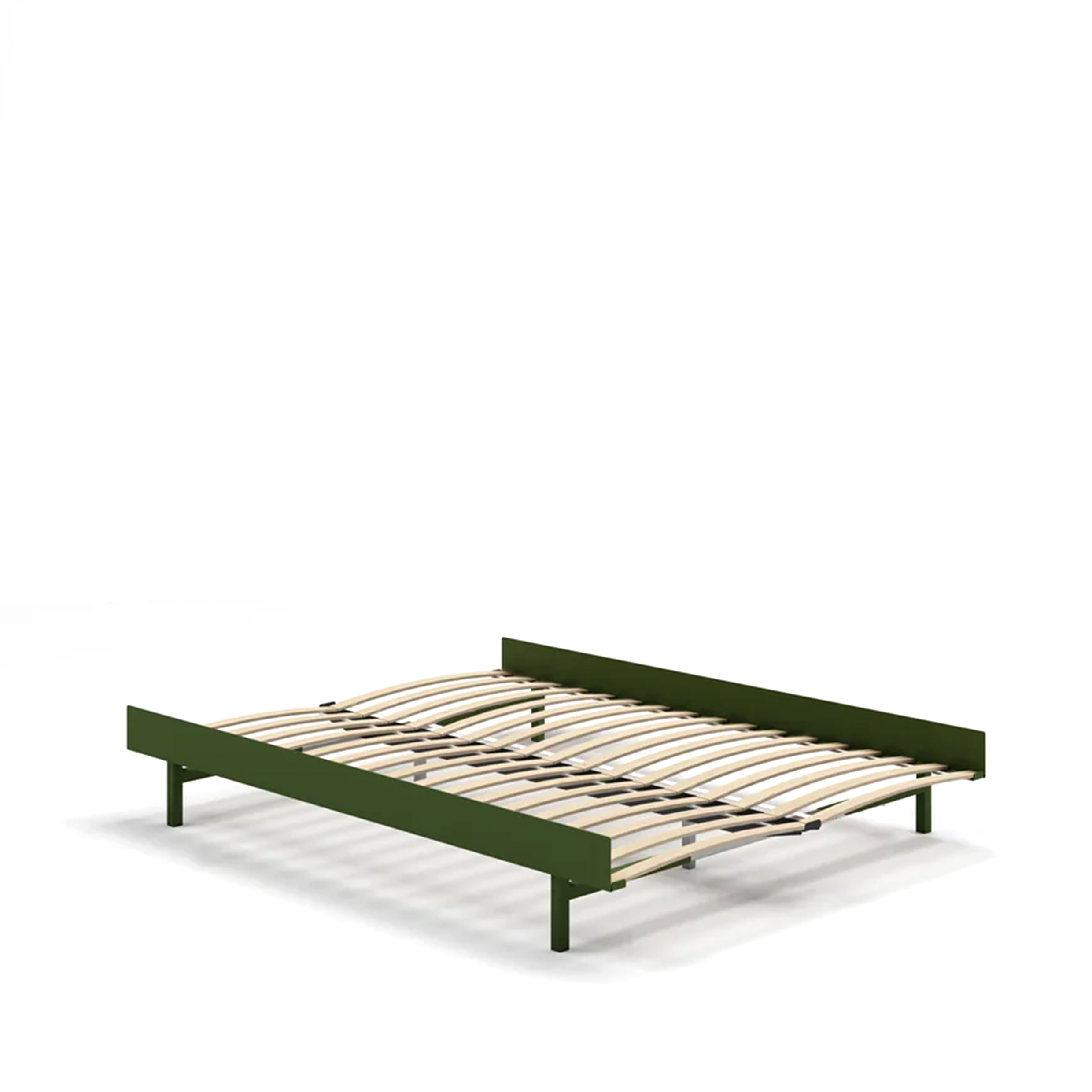 MOEBE // BED 140 CM (LOW) - PINE GREEN | WITH SLATS | NO SIDE TABLE