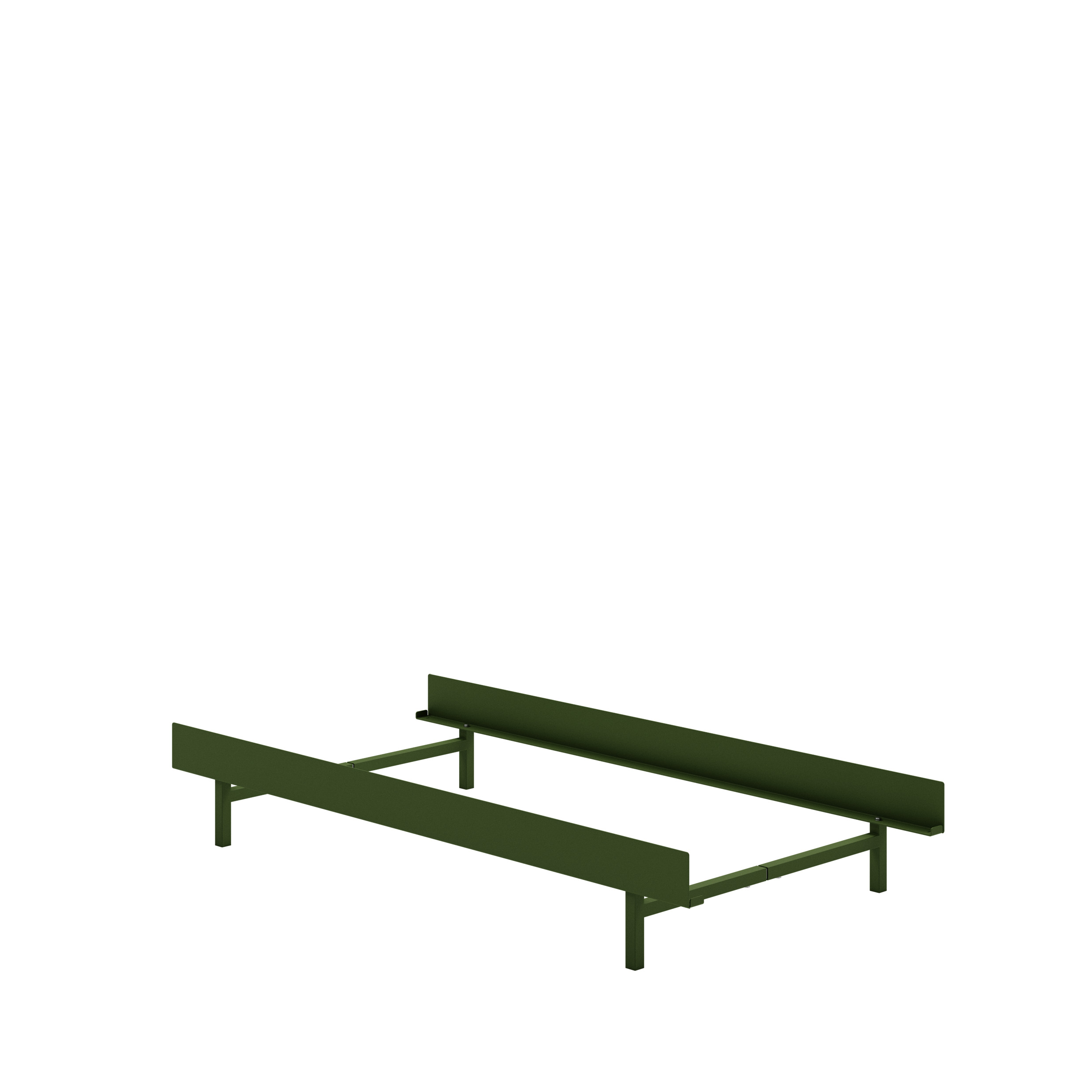 MOEBE // BETT 90 CM (LOW) - PINE GREEN | OHNE LATTENROST | KEINE ABLAGE