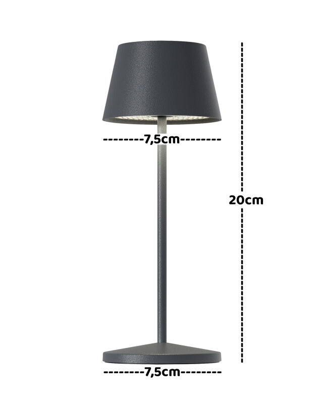 VILLEROY & BOCH // SEOUL MICRO - OUTDOOR BATTERY TABLE LAMP | 20CM | BLACK
