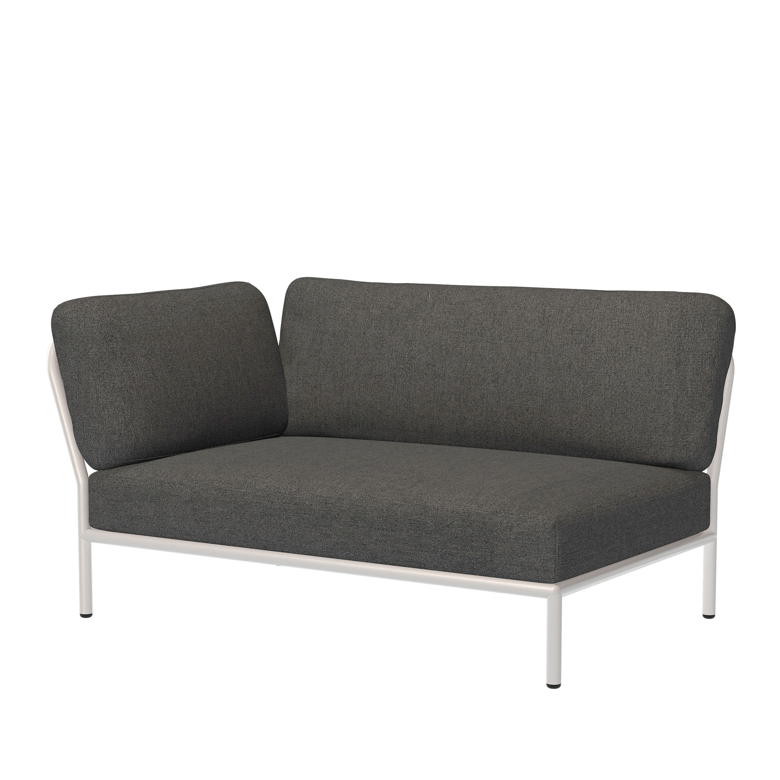 Houe // LEVEL Corner, left - Lounge element, Dark grey / Muted white