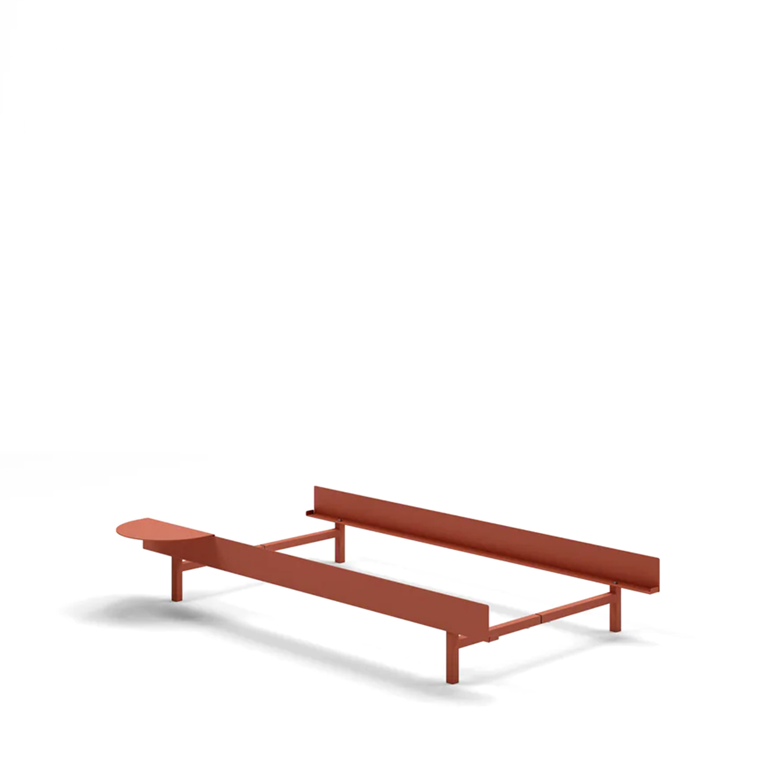 MOEBE // BED 90 CM (LOW) - TERRACOTTA| NO SLATS | 1x SIDE TABLE