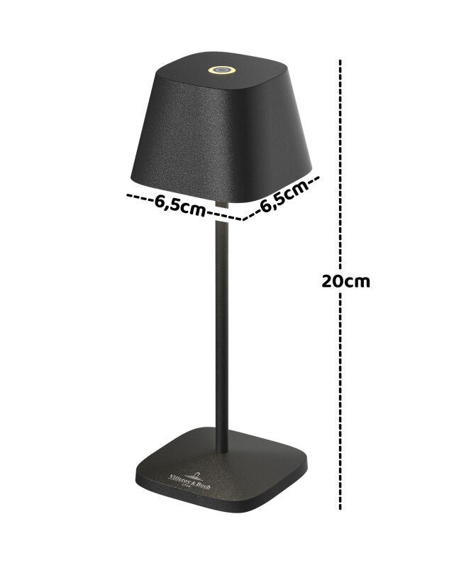 VILLEROY & BOCH // NEAPEL MICRO - OUTDOOR BATTERY TABLE LAMP | 20CM | BLACK