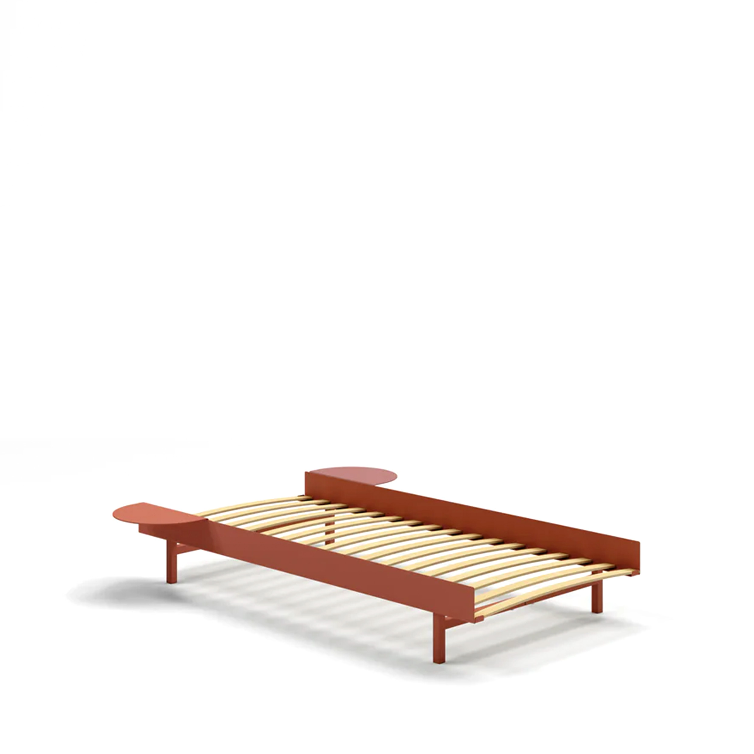 MOEBE // BED 90 CM (LOW) - TERRACOTTA| WITH SLATS | 2x SIDE TABLE