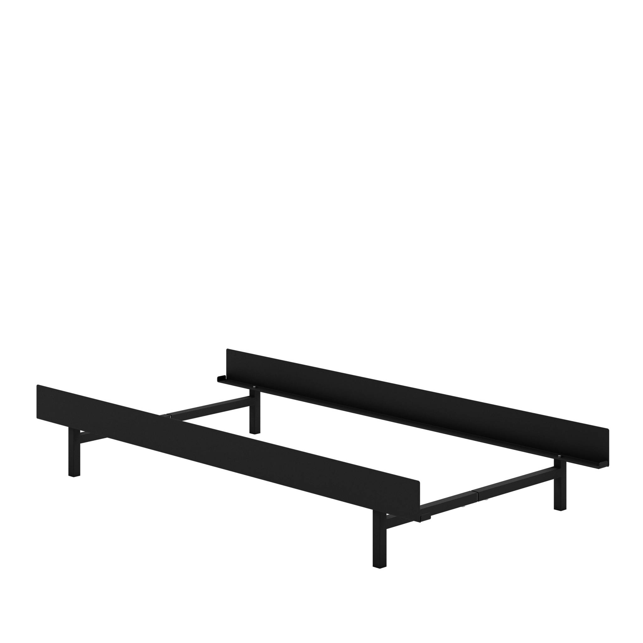 MOEBE // BED 90 CM (low) - BLACK | NO SLATS | NO SIDE TABLE