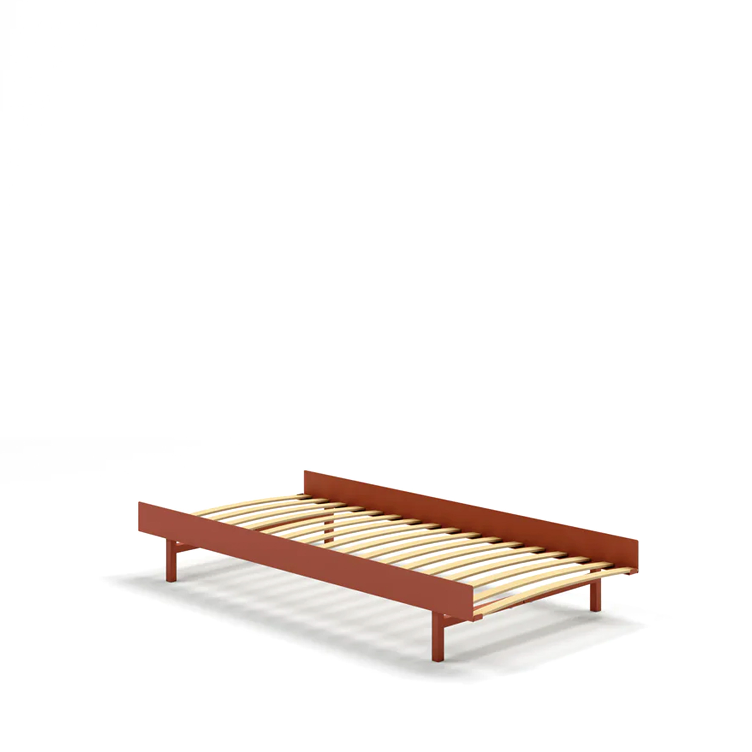 MOEBE // BED 90 CM (LOW) - TERRACOTTA | WITH SLATS | NO SIDE TABLE