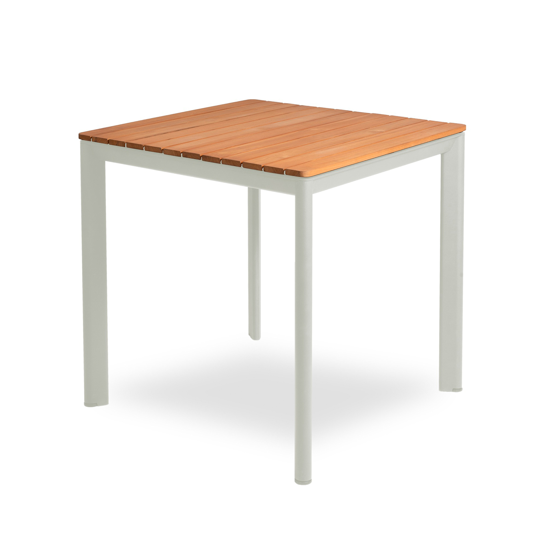 MINDO // MINDO 101 DINING TABLE 74X74 - LIGHT GRAY CERAMIC | STEEL CHROME