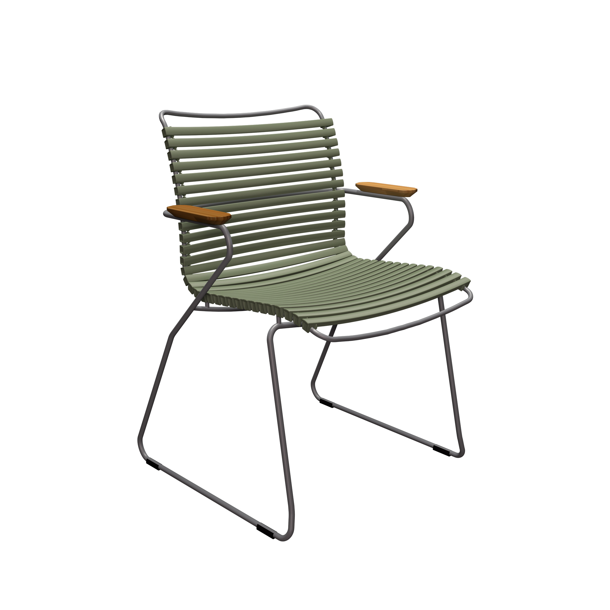 Houe // CLICK Dining Chair - garden chair with armrest, olive green